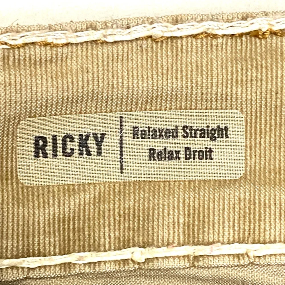 True Religion Men’s Tan Ricky Corduroy Super T-Stitch Relaxed Straight Leg Pant